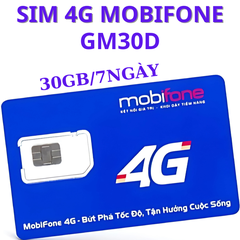 Sim 4G/5G Mobifone GM30D Có 30GB/7Ngày