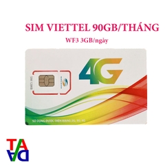 SIM 4G VIETTEL WF3 TẶNG 3GB/NGÀY, 90GB/THÁNG