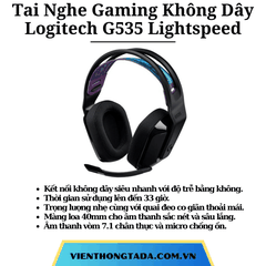 Tai Nghe Gaming Không Dây Logitech G535 LIGHTSPEED (Đen) - Hàng chính hãng - Bảo hành 2 năm