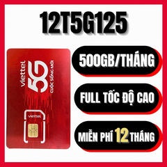 {Trọn Gói 11 Tháng} Sim Và Esim 5G Viettel 12T5G125 Tặng 500GB /Tháng