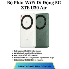 ZTE U30 Air | Bộ Phát WiFi Di Động 5G, Tốc Độ Cao 876Mbps, Băng Tần Kép, Pin Khủng, Kết Nối Một Chạm |Hàng Chính Hãng