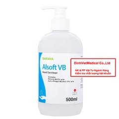 Cồn sát khuẩn tay Saraya Alsoft VB (500mL)