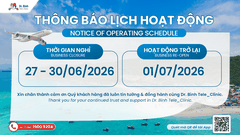 THÔNG BÁO LỊCH HOẠT ĐỘNG PHÒNG KHÁM TỪ NGÀY 27/06 ĐẾN 01/07/2026