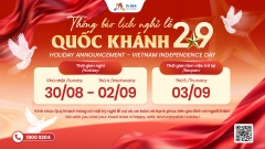 Thông báo nghỉ Lễ quốc khánh - Annoucement of Vietnam Independence Holiday 2/9/2026