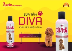 SỮA TẮM DƯỠNG LÔNG, KHỬ MÙI DIVA HỒNG CHO CHÓ MÈO