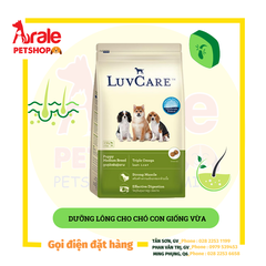 THỨC ĂN HẠT LUVCARE DƯỠNG LÔNG CHO CHÓ CON GIỐNG VỪA