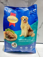 SMARTHEART ADULT VỊ GÀ VÀ GAN - Thức ăn hạt cho chó trưởng thành 1.5 KG