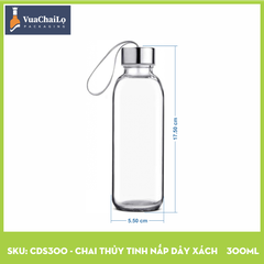 Chai Thủy Tinh Nắp Dây Xách 300ml