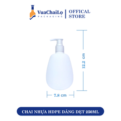 Chai Nhựa HDPE Dáng Dẹt 250ML 