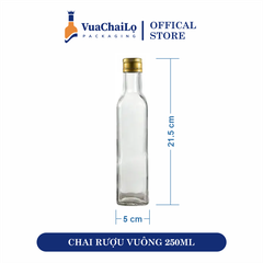 Chai Rượu Vuông SQ 250ML