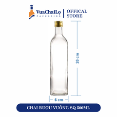 Chai Rượu Vuông SQ 500ML