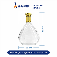 Chai Rượu XO Quạt Nắp Vàng 500ML
