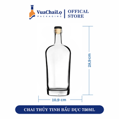 Chai Thủy Tinh Bầu Dục 750ML