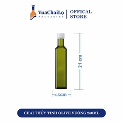 Chai Thủy Tinh Ô Liu Vuông 250ML