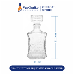 Chai Thủy Tinh Trụ Vuông Cao Cấp 500ML