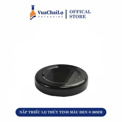 NẮP THIẾC LỌ THỦY TINH MÀU ĐEN Φ38MM