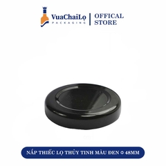 NẮP THIẾC LỌ THỦY TINH MÀU ĐEN Φ 48MM