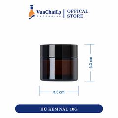 Hũ Thủy Tinh Kem Nâu 10G