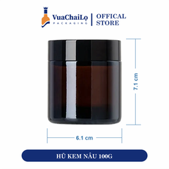 Hũ Thủy Tinh Kem Nâu 100G 