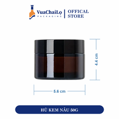 Hũ Thủy Tinh Kem Nâu 50G 