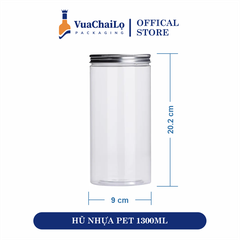 Hũ Nhựa PET Nắp Nhôm 1300ml