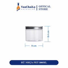 Hũ Nhựa PET Nắp Nhôm 500ml