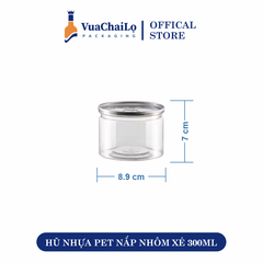 Hũ nhựa nắp nhôm xé 300ml
