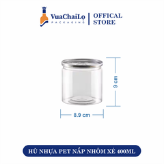 Hũ nhựa nắp nhôm xé 400ml