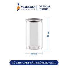 Hũ nhựa nắp nhôm xé 750ml