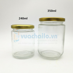 Hũ Thủy Tinh Dáng Tròn  Dung tích : 220ml - 240ML - 350ML