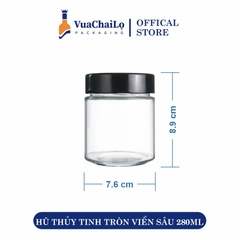 Hũ Thủy Tinh Tròn Viền Sâu 280ml
