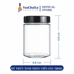 Hũ Thủy Tinh Tròn Viền Sâu 750ml