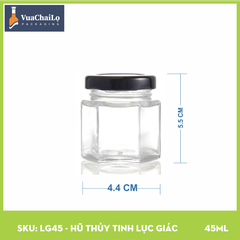 Hũ Thủy Tinh Lục Giác 45ml