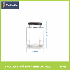 Hũ Thủy Tinh Lục Giác 85ml