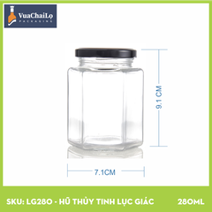 Hũ Thủy Tinh Lục Giác 280ml