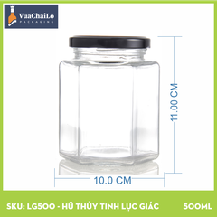 Hũ Thủy Tinh Lục Giác 500ml