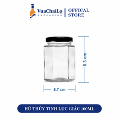 Hũ Thủy Tinh Lục Giác 100ml