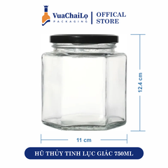 Hũ Thủy Tinh Lục Giác 750ml
