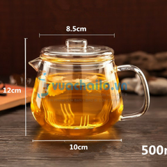 Ấm Thủy Tinh Ủ Trà Tròn Lùn 500ml