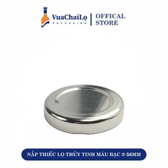 NẮP THIẾC LỌ THỦY TINH MÀU BẠC Φ58MM