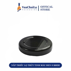 NẮP THIẾC LỌ THỦY TINH MÀU ĐEN Φ 58MM