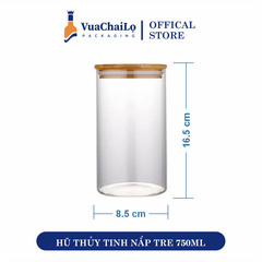 Lọ Thủy Tinh Nắp Gỗ Tre 750ml