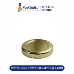 NẮP THIẾC LỌ THỦY TINH MÀU VÀNG Φ38MM