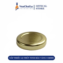 NẮP THIẾC LỌ THỦY TINH MÀU VÀNG Φ58MM