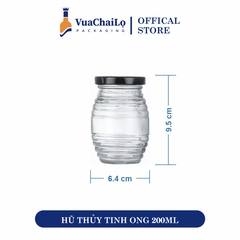 Hũ Thủy Tinh Dáng Ong 200ml
