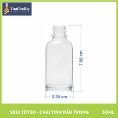 Chai Tinh Dầu Trắng 30ml