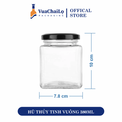 Hũ Thủy Tinh Vuông 380ml