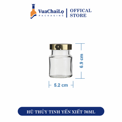Hũ Yến Thủy Tinh 70ml Nắp Siết