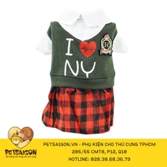 Đầm Cho Chó Mèo In Chữ I Love NY
