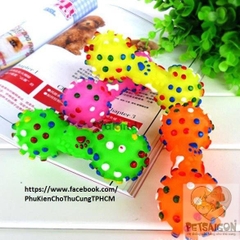 Đồ Chơi Cho Chó Mèo Quả Tạ Bằng Cao Su Có Còi